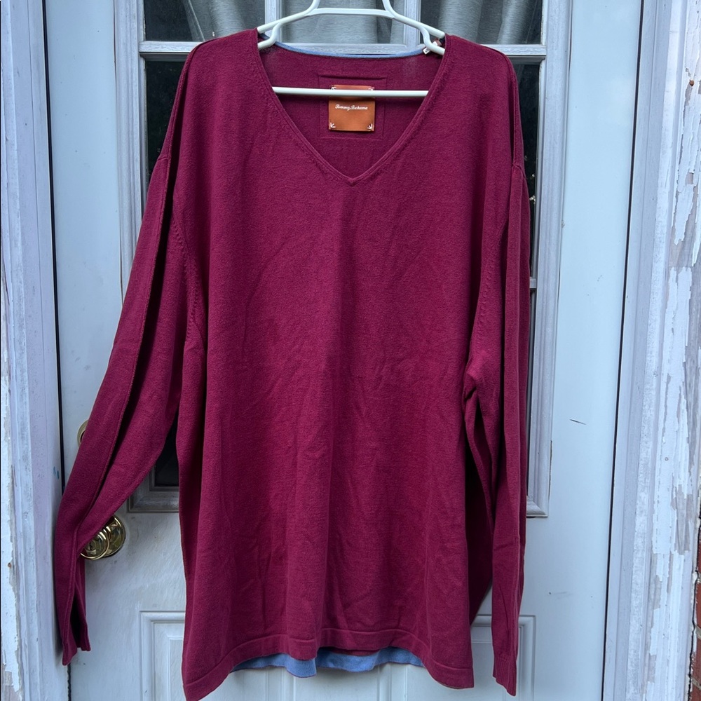 Tommy Bahama Burgundy V-Neck Sweater